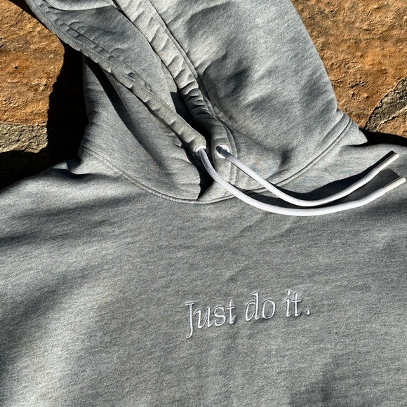 Nike Sportswear Fleece Hoodie Sweater Gray Mens Size Medium - Picture 2 of 5